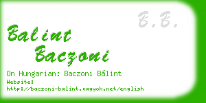 balint baczoni business card